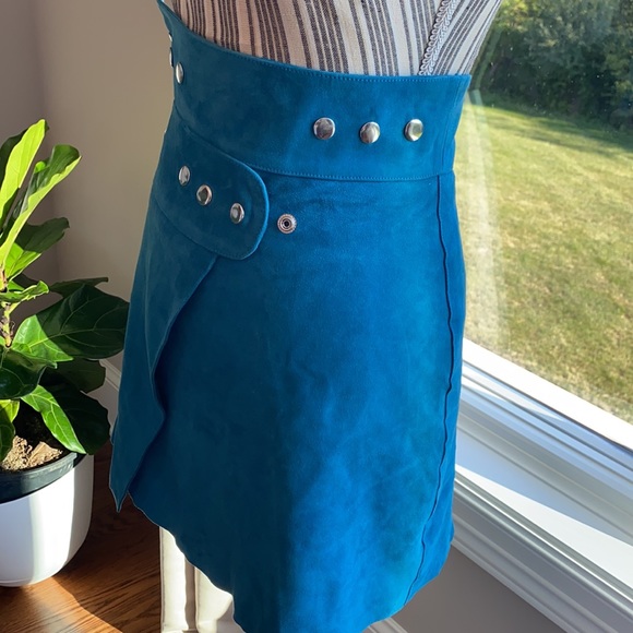 NWT MAJE JOSEPH Suede Leather Wrap Skirt - Picture 5 of 8